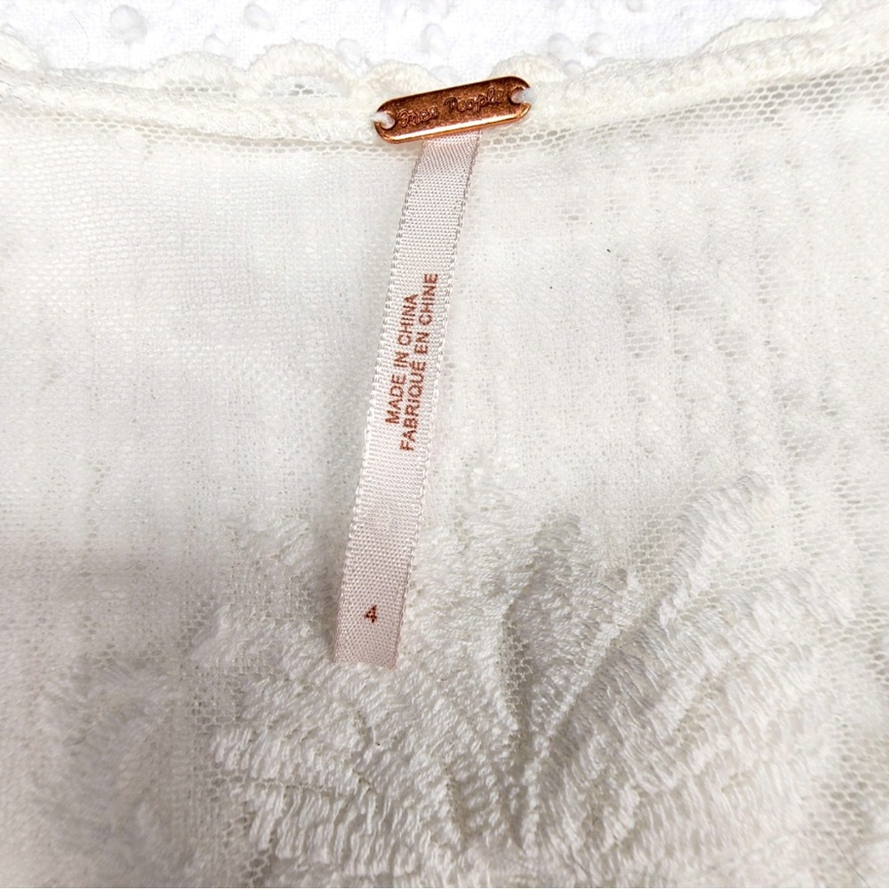 Free People Reign Over Me White Lace Mini Dress Rare NWOT - Picture 11 of 11